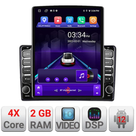 Navigatie dedicata Fiat 500 2015-2021 ecran tip TESLA 9.7" cu Android Radio Bluetooth Internet GPS WIFI 2+32 DSP Quad Core