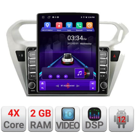 Navigatie dedicata Peugeot 301 Citroen K-Elisee K-301 ecran tip TESLA 9.7" cu Android Radio Bluetooth Internet GPS WIFI 2+32 DS