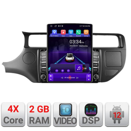 Navigatie dedicata Kia Rio 2012- K-204 ecran tip TESLA 9.7" cu Android Radio Bluetooth Internet GPS WIFI 2+32 DSP Quad Core