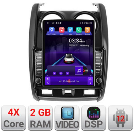Navigatie dedicata Dacia Duster 2012-2019 K-157 ecran tip TESLA 9.7" cu Android Radio Bluetooth Internet GPS WIFI 2+32 DSP Quad