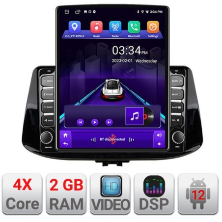 Navigatie dedicata Hyundai I30 2017- K-1041 ecran tip TESLA 9.7" cu Android Radio Bluetooth Internet GPS WIFI 2+32 DSP Quad Cor
