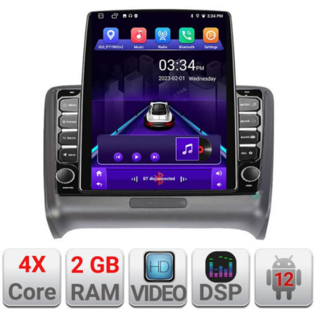 Navigatie dedicata Audi TT 2004-2011 K-078 ecran tip TESLA 9.7" cu Android Radio Bluetooth Internet GPS WIFI 2+32 DSP Quad Core