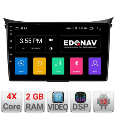 Navigatie dedicata Hyundai I30 2011-2016 2+16 GB Android Waze USB Navigatie  Internet Youtube Radio Kit-i30-2011+EDT-E209