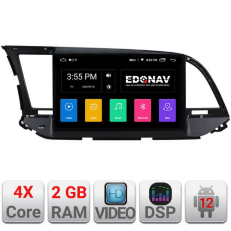 Navigatie dedicata Hyundai Elantra 2015-2018 A-581 2+16 GB Android Waze USB Navigatie  Internet Youtube Radio