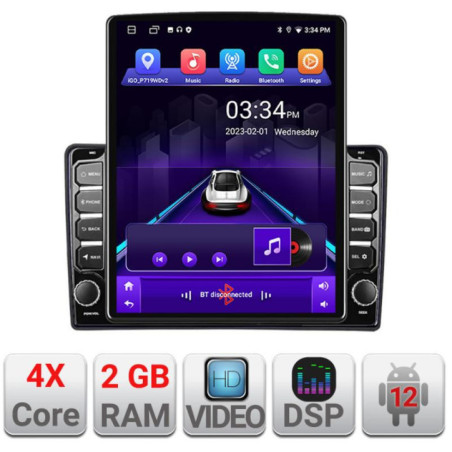 Navigatie dedicata Fiat Tipo 2020-  Android radio gps internet quad core 2+32 ecran vertical 9.7" Kit-tipo2022+EDT-E708