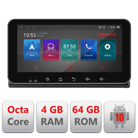 Navigatie dedicata Renault Express   Android radio gps internet 4+64 Lenovo ecran 10.33"