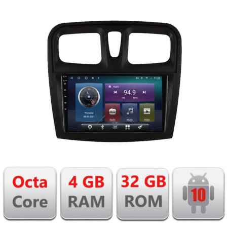 Navigatie dedicata Dacia Sandero 2012-2020 var B  Android radio gps internet Lenovo Octa Core 2+32 kit-sandero-variantb+EDT-E50