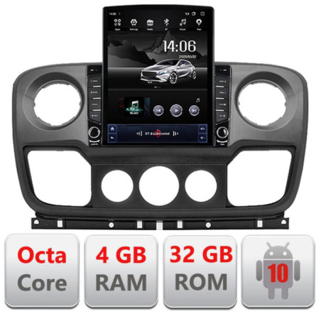 Navigatie dedicata Opel Movano, Renault Master 2010-2021 Android radio gps internet Lenovo Octa Core 4+64GB 9.7" tip Tesla LTE
