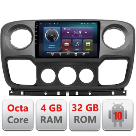 Navigatie dedicata Opel Movano, Renault Master 2010-2021 Android radio gps internet Octa core 4+32GB Kit-movano+EDT-E410