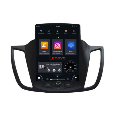 Navigatie dedicata tip Tesla Ford Kuga 2013-2020 radio gps internet 8Core 4G carplay android LENOVO dsp 4+64 kit-tesla-362+EDT-