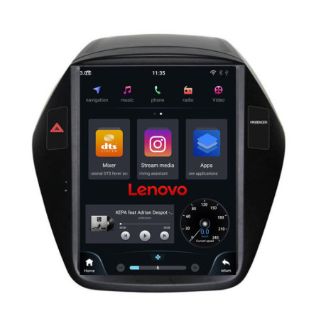 Navigatie dedicata tip Tesla Hyundai IX35 2010-2015 radio gps internet 8Core 4G carplay android LENOVO dsp 4+64 kit-tesla-361+E