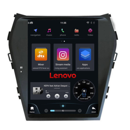 Navigatie dedicata tip Tesla Hyundai Santa Fe 2012-2018 radio gps internet 8Core 4G carplay android LENOVO dsp 4+64 kit-tesla-2