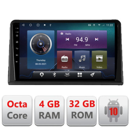 Navigatie dedicata Renault Express   Android radio gps internet Octa core 4+32 kit-express+EDT-E409