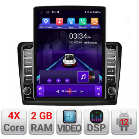 Navigatie dedicata Skoda Superb 2 K-Superb2 ecran tip TESLA 9.7" cu Android Radio Bluetooth Internet GPS WIFI 2+32 DSP Quad Cor