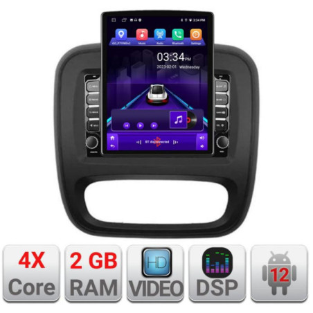Navigatie dedicata Renault Trafic 2014-2017 K-rt09 ecran tip TESLA 9.7" cu Android Radio Bluetooth Internet GPS WIFI 2+32 DSP Q
