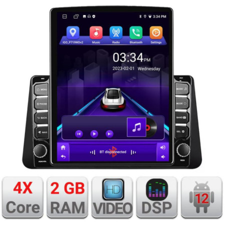 Navigatie dedicata Nissan Micra 2014-2019 ecran tip TESLA 9.7" cu Android Radio Bluetooth Internet GPS WIFI 2+32 DSP Quad Core