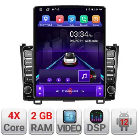 Navigatie dedicata Honda CR-V K-009 ecran tip TESLA 9.7" cu Android Radio Bluetooth Internet GPS WIFI 2+32 DSP Quad Core