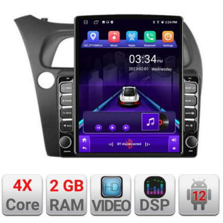 Navigatie dedicata Honda Civic Hatchback 2006-2012 K-hatchback ecran tip TESLA 9.7" cu Android Radio Bluetooth Internet GPS WIF