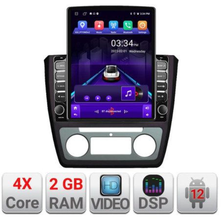 Navigatie dedicata Skoda Yeti 2009-2014 K-YETI ecran tip TESLA 9.7" cu Android Radio Bluetooth Internet GPS WIFI 2+32 DSP Quad