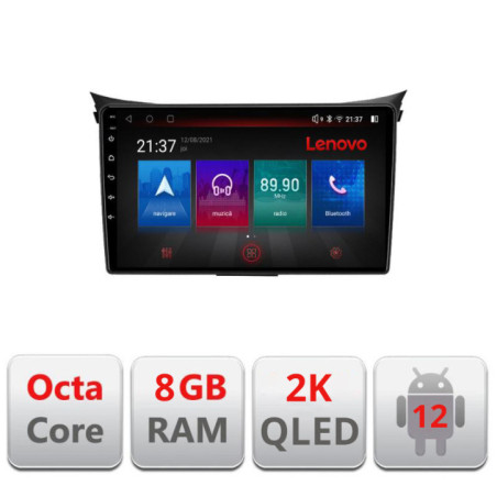 Navigatie dedicata Hyundai I30 2011-2016 Octa Core Android Radio Bluetooth GPS WIFI/4G DSP LENOVO 2K 8+128GB 360 Toslink