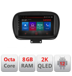 Navigatie dedicata Fiat 500 2014- M-539 Octa Core Android Radio Bluetooth GPS WIFI/4G DSP LENOVO 2K 8+128GB 360 Toslink