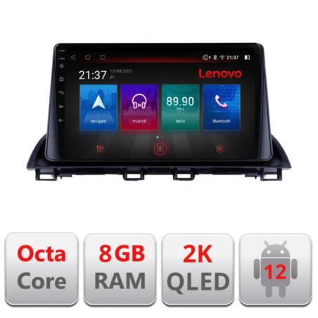 Navigatie dedicata Mazda 3 2014-2019 M-463 Octa Core Android Radio Bluetooth GPS WIFI/4G DSP LENOVO 2K 8+128GB 360 Toslink