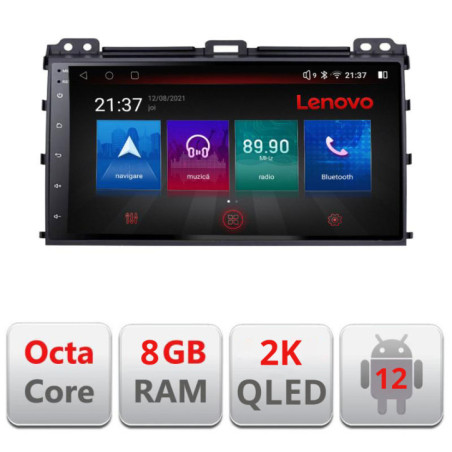 Navigatie dedicata Toyota Prado 2004-2009 M-456 Octa Core Android Radio Bluetooth GPS WIFI/4G DSP LENOVO 2K 8+128GB 360 Toslink