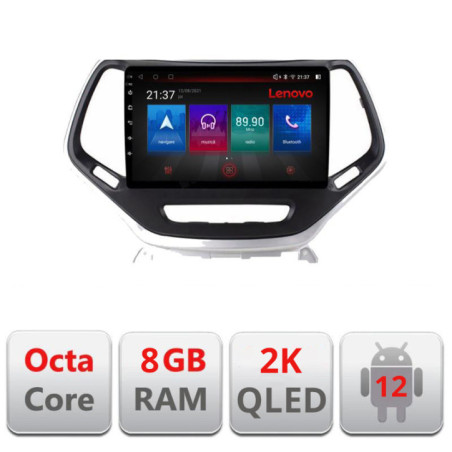 Navigatie dedicata Jeep Cherokee 2014-2019 M-248 Octa Core Android Radio Bluetooth GPS WIFI/4G DSP LENOVO 2K 8+128GB 360 Toslin