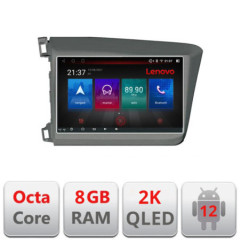 Navigatie dedicata Honda Civic 2012-2015 M-132 Octa Core Android Radio Bluetooth GPS WIFI/4G DSP LENOVO 2K 8+128GB 360 Toslink