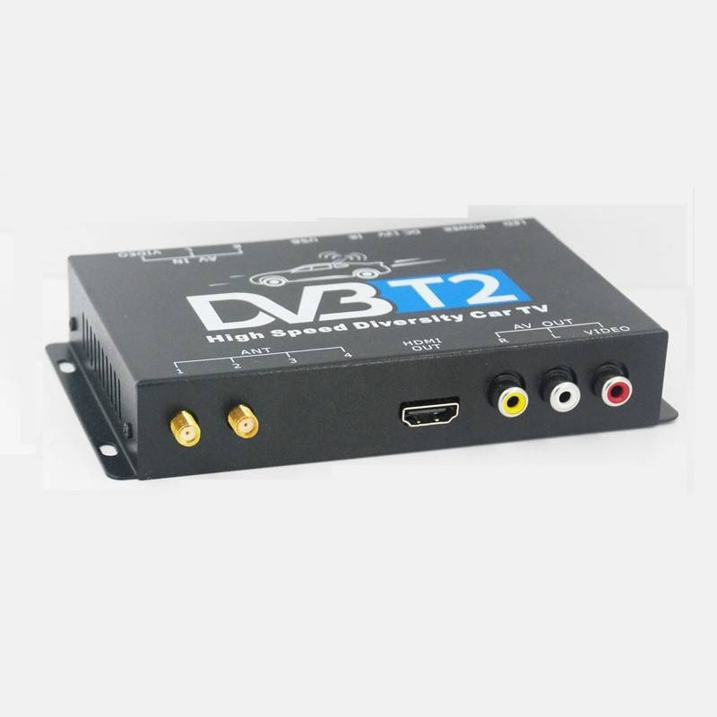 Tuner TV DVB-T2 auto digital cu 2 antene si USB media player