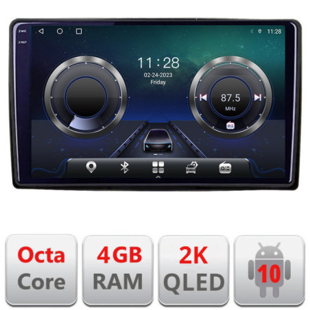 C-2din-2 Navigatie dedicata universala 2din-2 Android Octa Core Ecran 2K QLED GPS  4G 4+32GB 360 KIT-2din-2+EDT-E409-2K