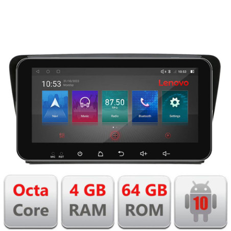 Navigatie dedicata Skoda Rapid Seat Toledo 2013+ Android radio gps internet Lenovo Octa Core 4+64 LTE ecran de 10.33' wide Kit-rapid+EDT-E511-PRO