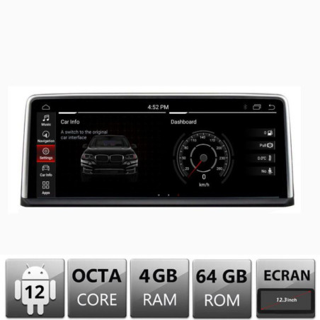 Navigatie dedicata BMW X5 X6 E70 E71 2009-2012 cu ecran CIC Android ecran 12.3" 4+64 4G BT