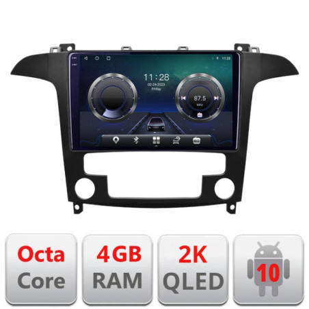Navigatie dedicata Ford S-Max 2008-2012 C-003 Android Octa Core Ecran 2K QLED GPS  4G 4+32GB 360 KIT-003+EDT-E409-2K
