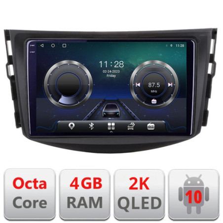 Navigatie dedicata Toyota RAV4 C-018 Android Octa Core Ecran 2K QLED GPS  4G 4+32GB 360 KIT-018+EDT-E409-2K