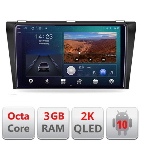 Navigatie dedicata Mazda 3 2009-2014 B-034  Android Ecran 2K QLED octa core 3+32 carplay android auto KIT-034+EDT-E309V3-2K