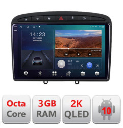 Navigatie dedicata Peugeot 308 Quad Core B-038  Android Ecran 2K QLED octa core 3+32 carplay android auto KIT-038+EDT-E309V3-2K