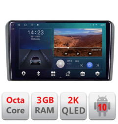 Navigatie dedicata Audi A3 8P Quad Core B-049  Android Ecran 2K QLED octa core 3+32 carplay android auto KIT-049+EDT-E309V3-2K