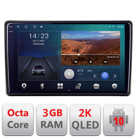Navigatie dedicata Audi A4 B6 Quad Core B-050  Android Ecran 2K QLED octa core 3+32 carplay android auto KIT-050+EDT-E309V3-2K