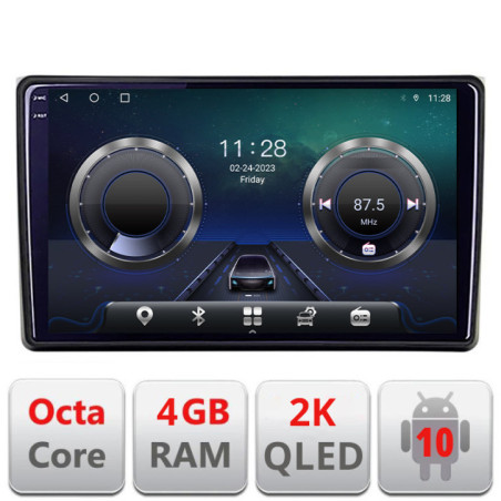 Navigatie dedicata Audi A4 B6 C-050 Android Octa Core Ecran 2K QLED GPS  4G 4+32GB 360 KIT-050+EDT-E409-2K