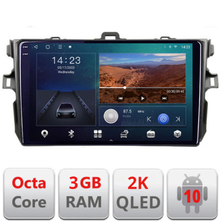 Navigatie dedicata Toyota Corolla B-063  Android Ecran 2K QLED octa core 3+32 carplay android auto KIT-063+EDT-E309V3-2K