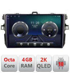 Navigatie dedicata Toyota Corolla C-063 Android Octa Core Ecran 2K QLED GPS  4G 4+32GB 360 KIT-063+EDT-E409-2K