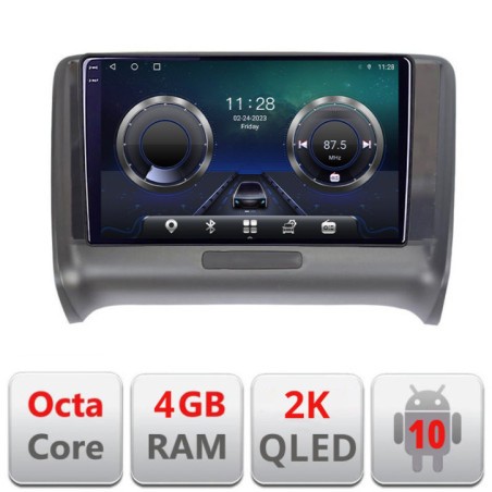 Navigatie dedicata Audi TT 2004-2011 C-078 Android Octa Core Ecran 2K QLED GPS  4G 4+32GB 360 KIT-078+EDT-E409-2K