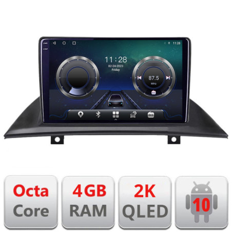 Navigatie dedicata BMW X3 E83 C-083 Android Octa Core Ecran 2K QLED GPS  4G 4+32GB 360 KIT-083+EDT-E409-2K