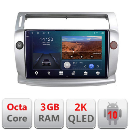 Navigatie dedicata Citroen C4 Quad Core B-088  Android Ecran 2K QLED octa core 3+32 carplay android auto KIT-088+EDT-E309V3-2K