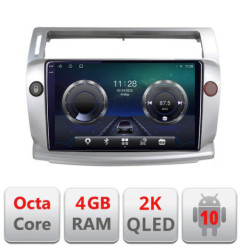Navigatie dedicata Citroen C4 C-088 Android Octa Core Ecran 2K QLED GPS  4G 4+32GB 360 KIT-088+EDT-E409-2K
