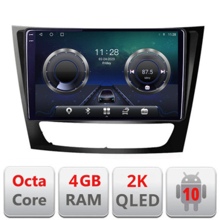 Navigatie dedicata Mercedes W211 W219 C-090 Android Octa Core Ecran 2K QLED GPS  4G 4+32GB 360 KIT-090+EDT-E409-2K