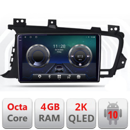 Navigatie dedicata Kia Optima 2011-2013 C-091 Android Octa Core Ecran 2K QLED GPS  4G 4+32GB 360 KIT-091+EDT-E409-2K