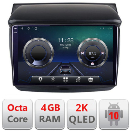 Navigatie dedicata Mitsubishi L200 2006-2014 C-094 Android Octa Core Ecran 2K QLED GPS  4G 4+32GB 360 KIT-094+EDT-E409-2K