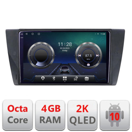 Navigatie dedicata BMW Seria 3 E90 C-095 Android Octa Core Ecran 2K QLED GPS  4G 4+32GB 360 KIT-095+EDT-E409-2K